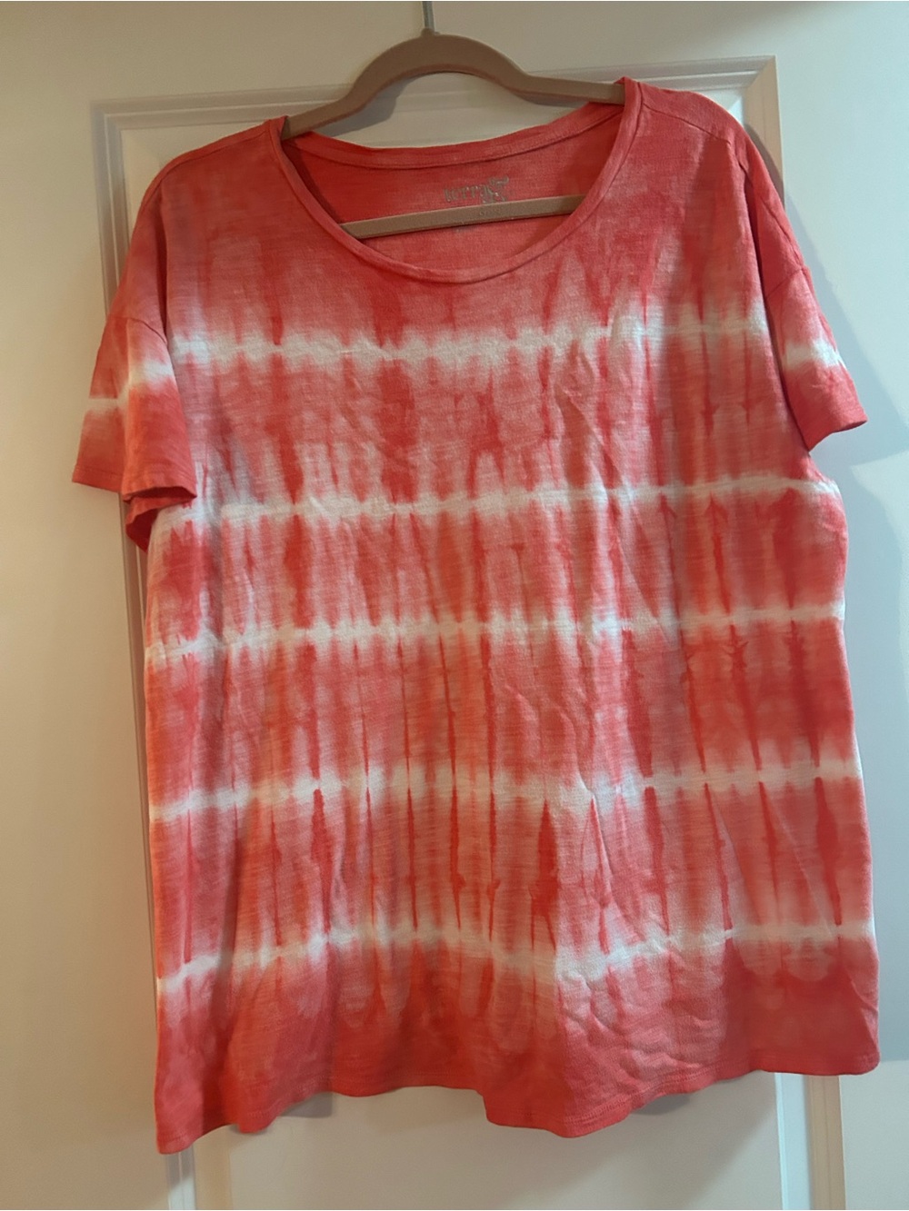 Orange and White Tye Dye Tee. Size 0X